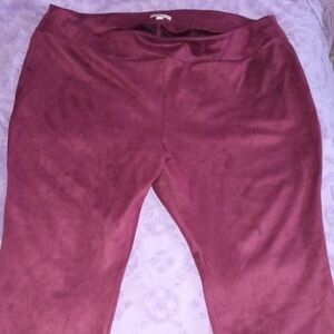 Chic Maroon Suede Trousers